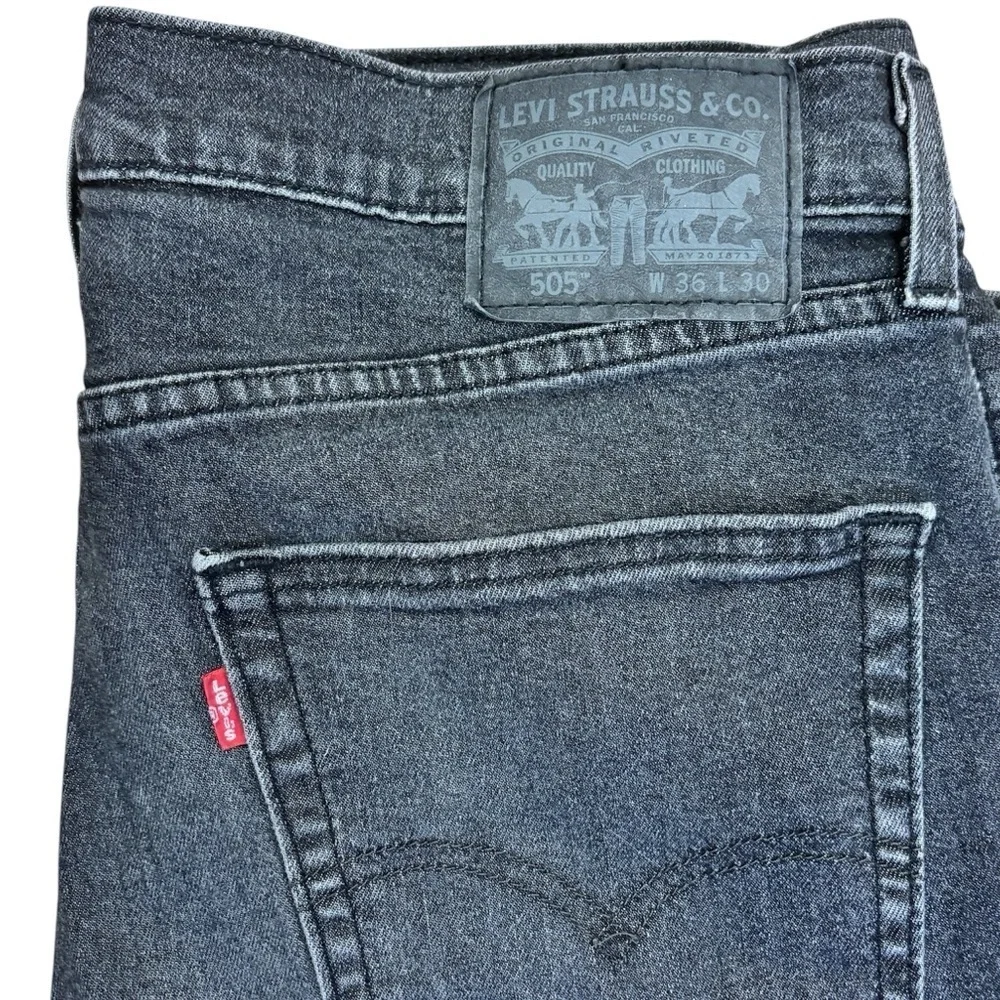 Levi's Black Straight Jean W 36 L 30 - Picture 4 of 10